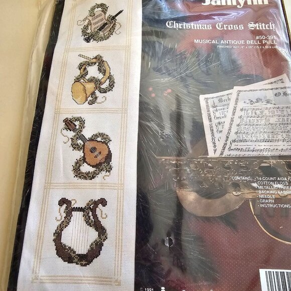 Janlynn Christmas Cross Stitch Musical Bell '91 Wonderart Candlewick Tree 2pk - Picture 4 of 9